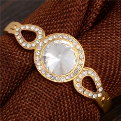 Rose Gold plated with white crystals full moon design bracelet 